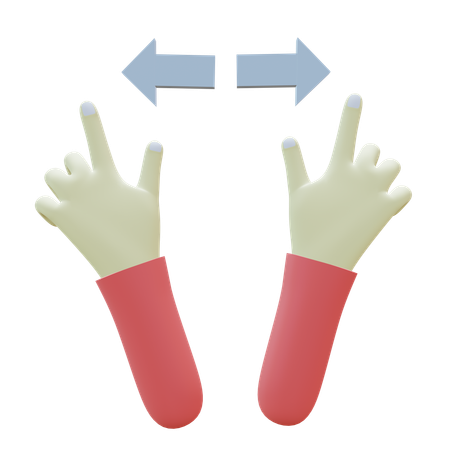 Zoom arrière, geste des doigts  3D Icon