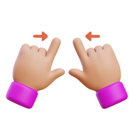 확대 2 손 제스처  3D Icon