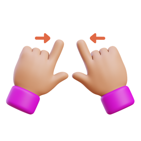 Zoom In 2 Hand Gesture  3D Icon