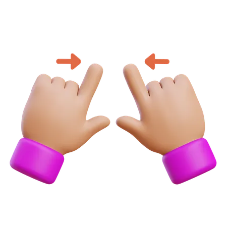 Zoom In 2 Hand Gesture  3D Icon