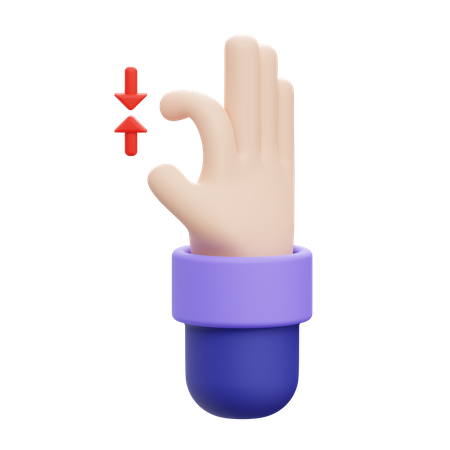 Handbewegung vergrößern  3D Illustration
