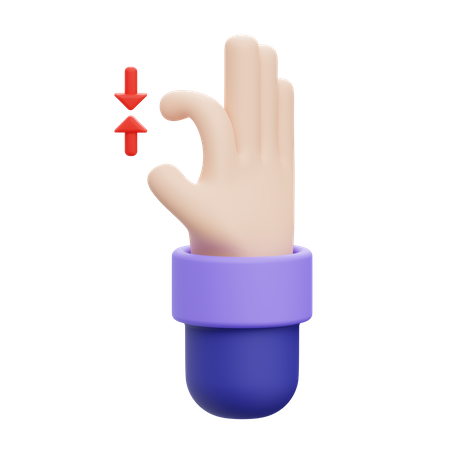 Zoom In Hand Gesture  3D Illustration