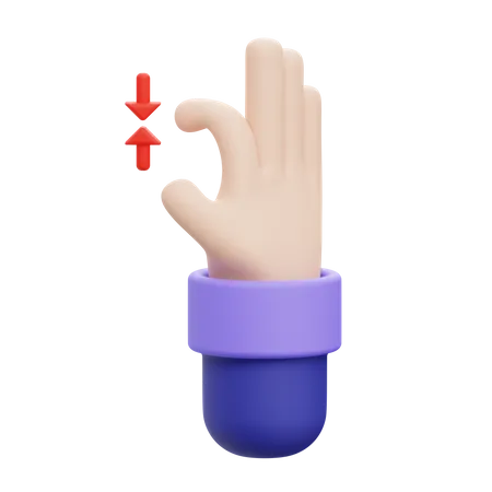 Zoom In Hand Gesture  3D Illustration