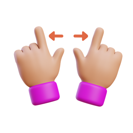 Zoom Out 2 Hand Gesture  3D Icon