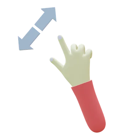 Zoom Out Fingers Gesture  3D Icon