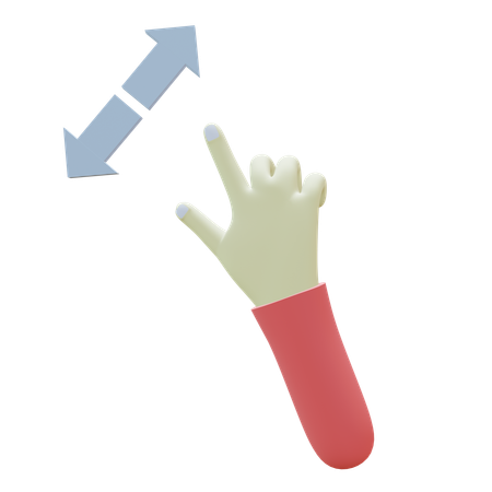 Zoom Out Fingers Gesture  3D Icon