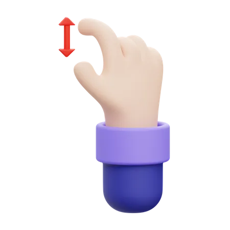 Zoom Out Hand Gesture  3D Illustration