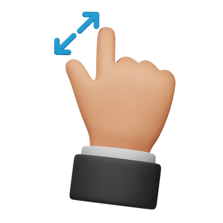 Zoom Out Touch Gesture  3D Icon