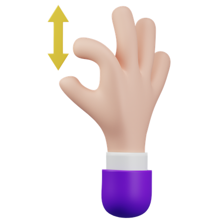 Zoom Out Touch Hand Gesture  3D Icon