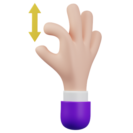 Zoom Out Touch Hand Gesture  3D Icon