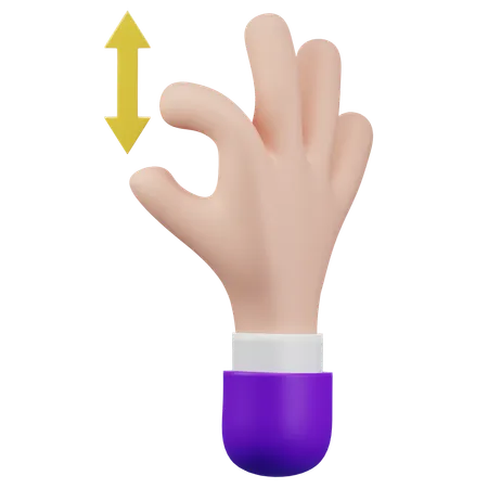 Zoom Out Touch Hand Gesture  3D Icon