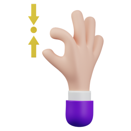 Zoom Touch Hand Gesture  3D Icon