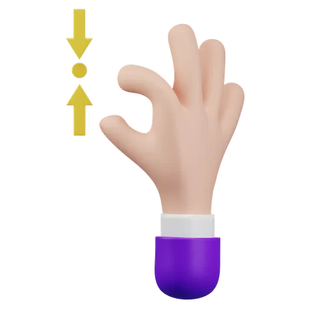 Zoom Touch Hand Gesture  3D Icon