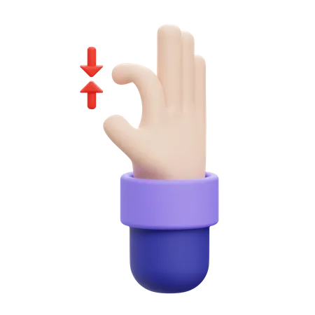 Zoomer, geste de la main  3D Illustration