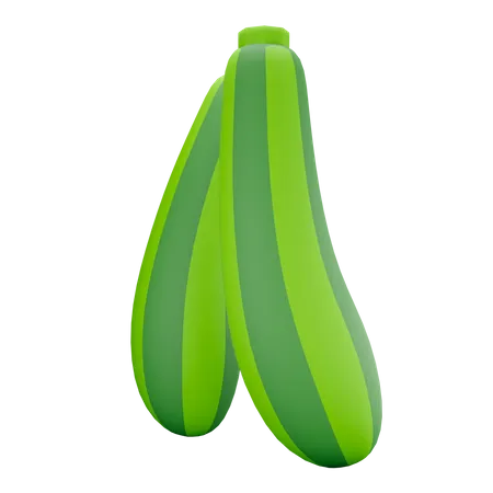 Zucchini  3D Illustration