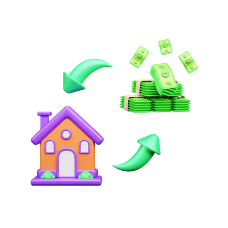 Haus und Geld  3D Icon