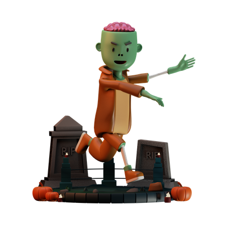 Zumbi apontado para a esquerda  3D Icon