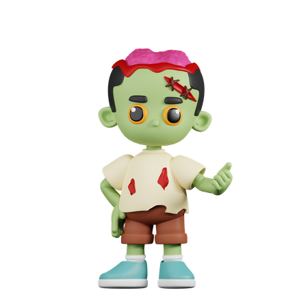 Zumbi apontando próximo  3D Illustration