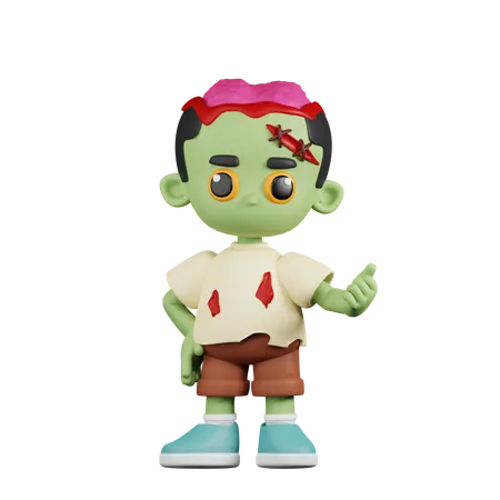 Zumbi apontando próximo  3D Illustration