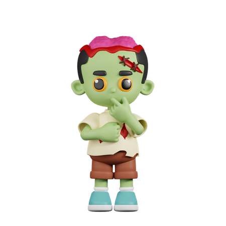 Zumbi curioso  3D Illustration