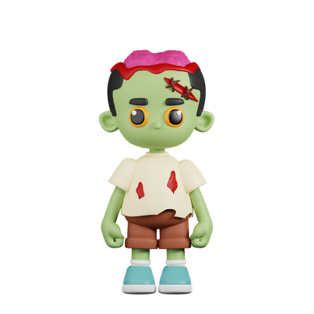 Zumbi em pé  3D Illustration