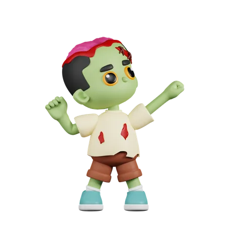 Zumbi parecendo vitorioso  3D Illustration