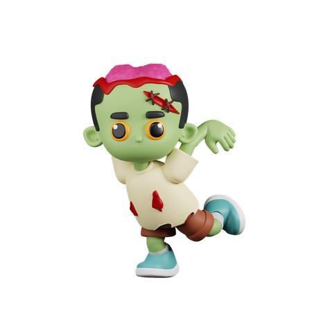 Zumbi pronto para pular  3D Illustration