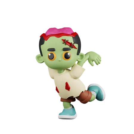 Zumbi pronto para pular  3D Illustration