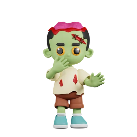 Zumbi surpreso  3D Illustration