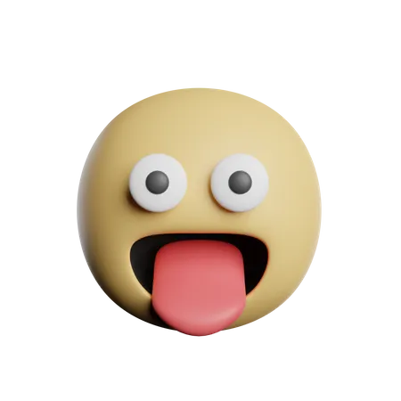 Emoticon Mit Rausgestreckter Zunge 3D Icon