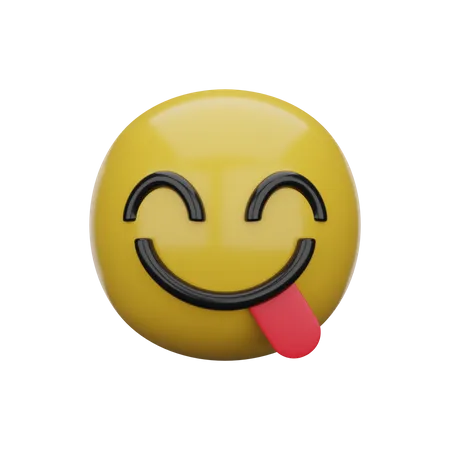 Smiley mit rausgestreckter Zunge  3D Emoji