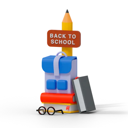 Zurück zur Schule  3D Illustration