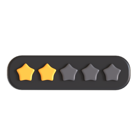 Zwei Bewertungssterne  3D Icon