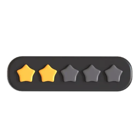 Zwei Bewertungssterne  3D Icon