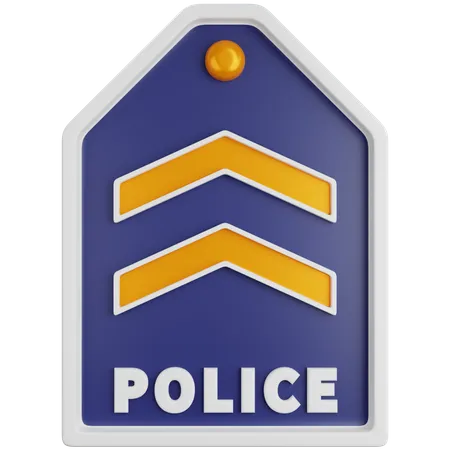 Zwei block polizei rang  3D Icon