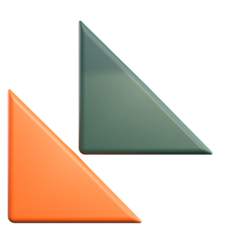 Zwei, dreieck, geometrisch, form  3D Icon