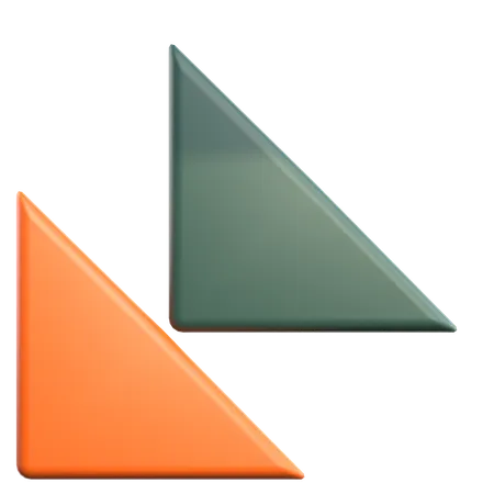 Zwei, dreieck, geometrisch, form  3D Icon