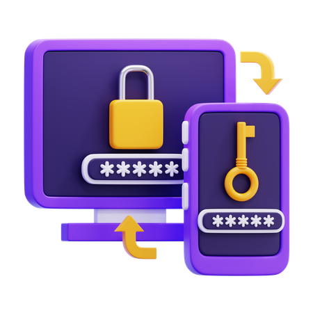 Zwei-Faktor-Authentifizierung  3D Icon