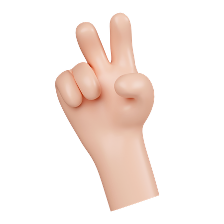 Zwei Finger  3D Icon
