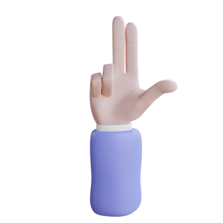 Zwei-Finger-Geste  3D Icon