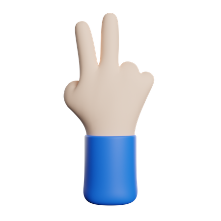 Zwei-Finger-Geste  3D Illustration