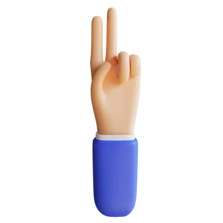 Zwei-Finger-Geste  3D Illustration