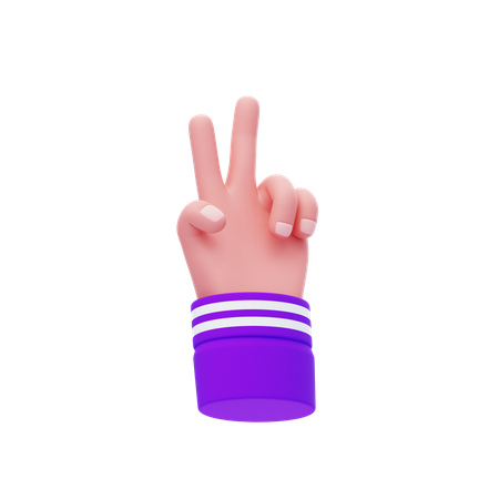 Zwei-Finger-Handbewegung  3D Icon