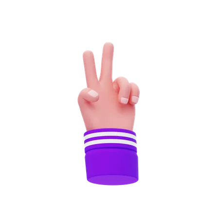 Zwei-Finger-Handbewegung  3D Icon