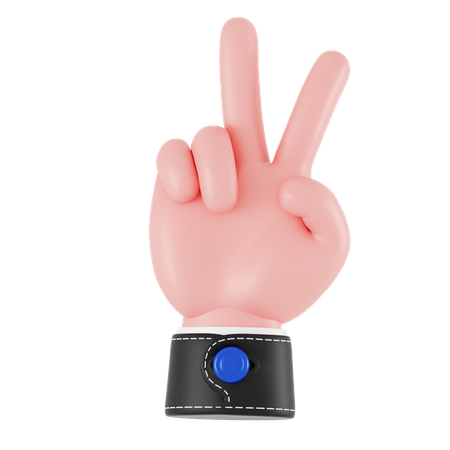 Zwei-Finger-Handbewegung  3D Icon