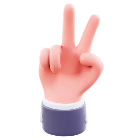 Zwei-Finger-Handbewegung  3D Icon