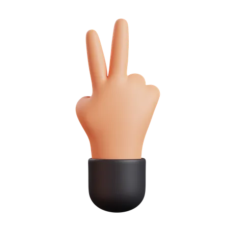 Zwei-Finger-Handbewegung  3D Icon