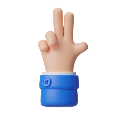Zwei-Finger-Handbewegung  3D Icon