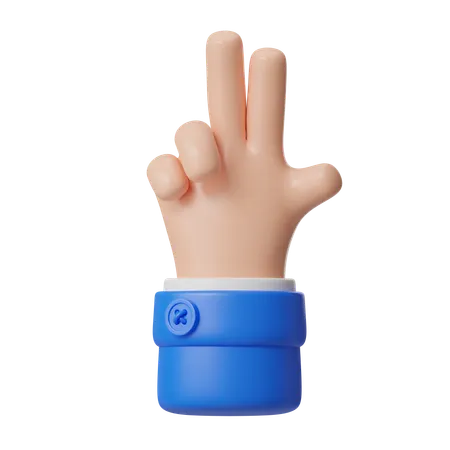 Zwei-Finger-Handbewegung  3D Icon