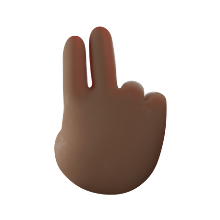 Zwei-Finger-Handbewegung  3D Illustration